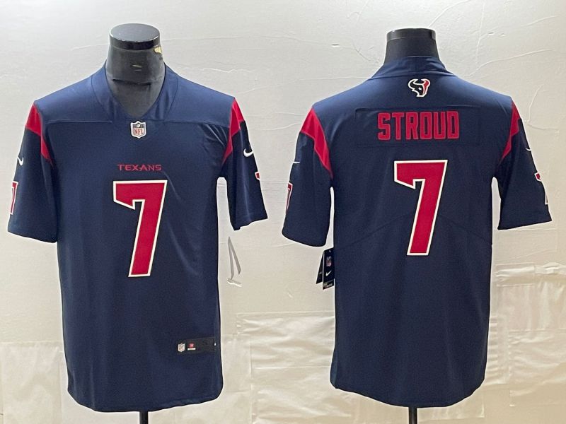 Men Houston Texans #7 Stroud Blue New Nike Vapor Untouchable Limited NFL Jersey->houston texans->NFL Jersey